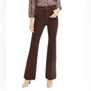 New Loft Chocolate brown -Five Pocket Slim Flare Pants in Bi-Stretch sz 4P